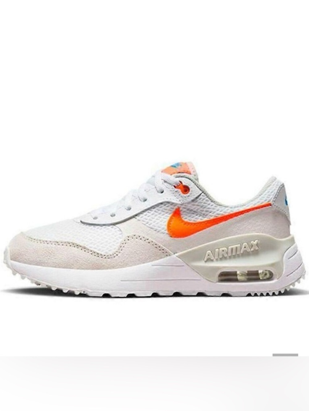 Nike Air Max SYSTM GS White/Total Orange Sneakers 3.5Y Unisex - Box without lid